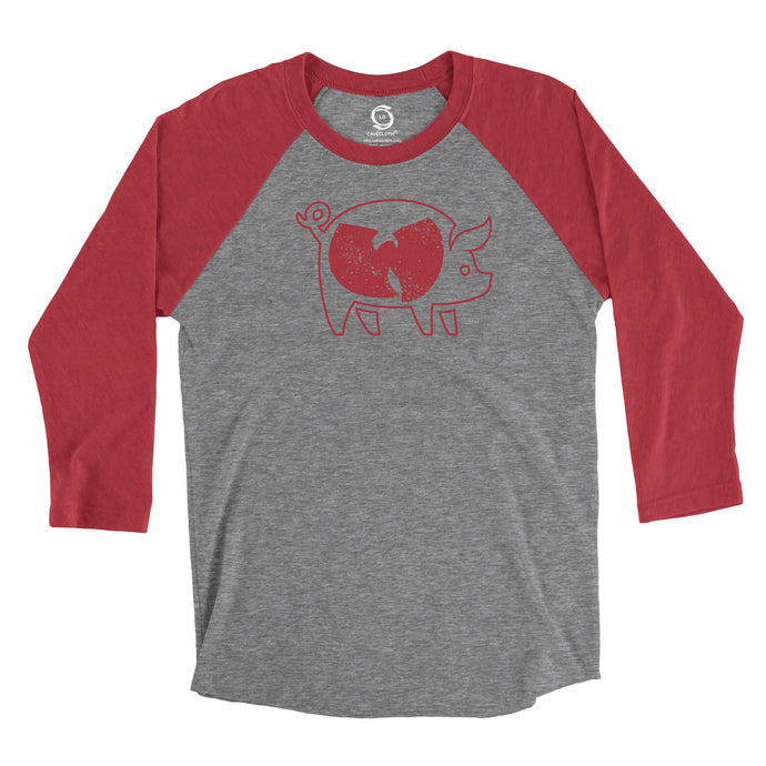 Eco-friendly, hand-printed custom super soft raglan that’s super soft to the touch and features a Woo Pig Arkansas Razorbacks football graphic design