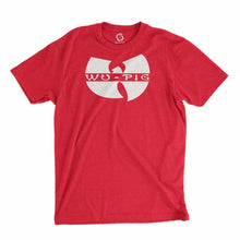 Load image into Gallery viewer, Eco-friendly, hand-printed custom t-shirt that’s super soft to the touch and features a Wu Tang Arkansas Football graphic design