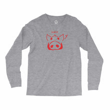 Load image into Gallery viewer, Eco-friendly, hand-printed, custom long sleeve t-shirt that’s super soft to the touch and features a call it Arkansas Razorbacks football graphic design