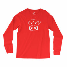Load image into Gallery viewer, Eco-friendly, hand-printed, custom long sleeve t-shirt that’s super soft to the touch and features a Call It Arkansas Razorbacks football graphic design