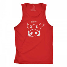 Load image into Gallery viewer, Eco-friendly, hand-printed custom racer back tank that’s super soft to the touch and features a call it Arkansas Razorbacks football graphic design