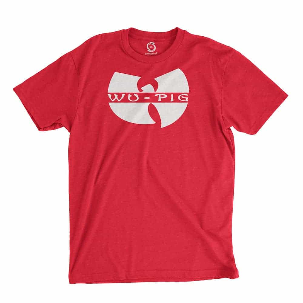 Eco-friendly, hand-printed custom t-shirt that’s super soft to the touch and features a Wu Tang Arkansas Football graphic design